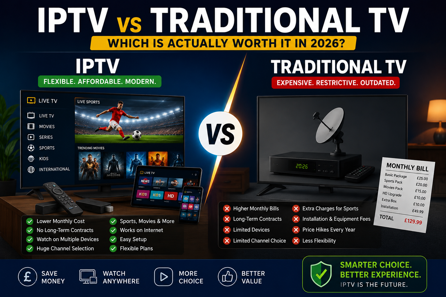 IPTV vs traditional TV UK